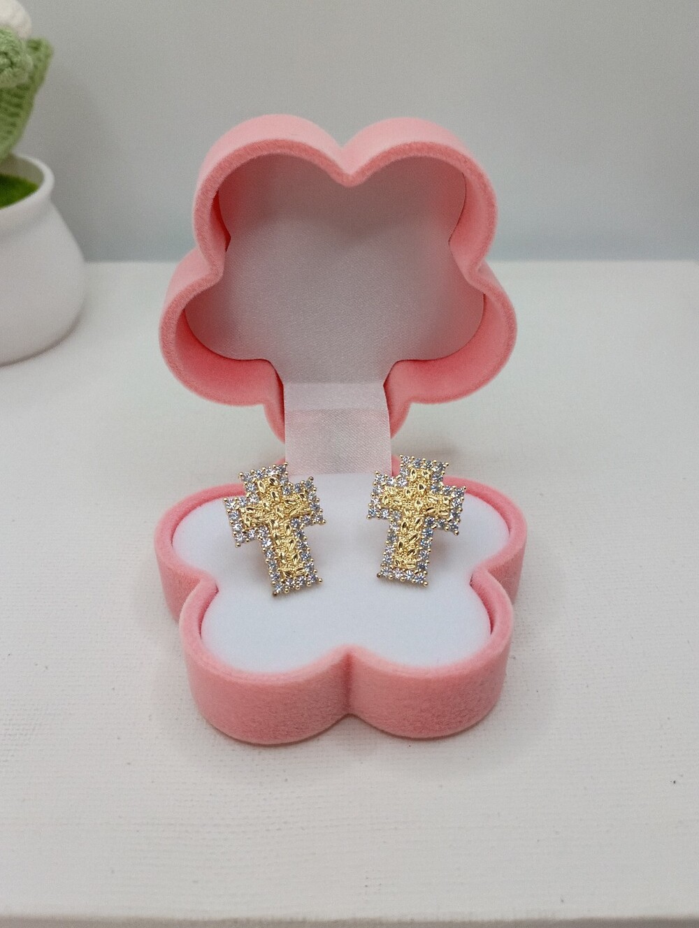 Nugget Cross Stud Earrings